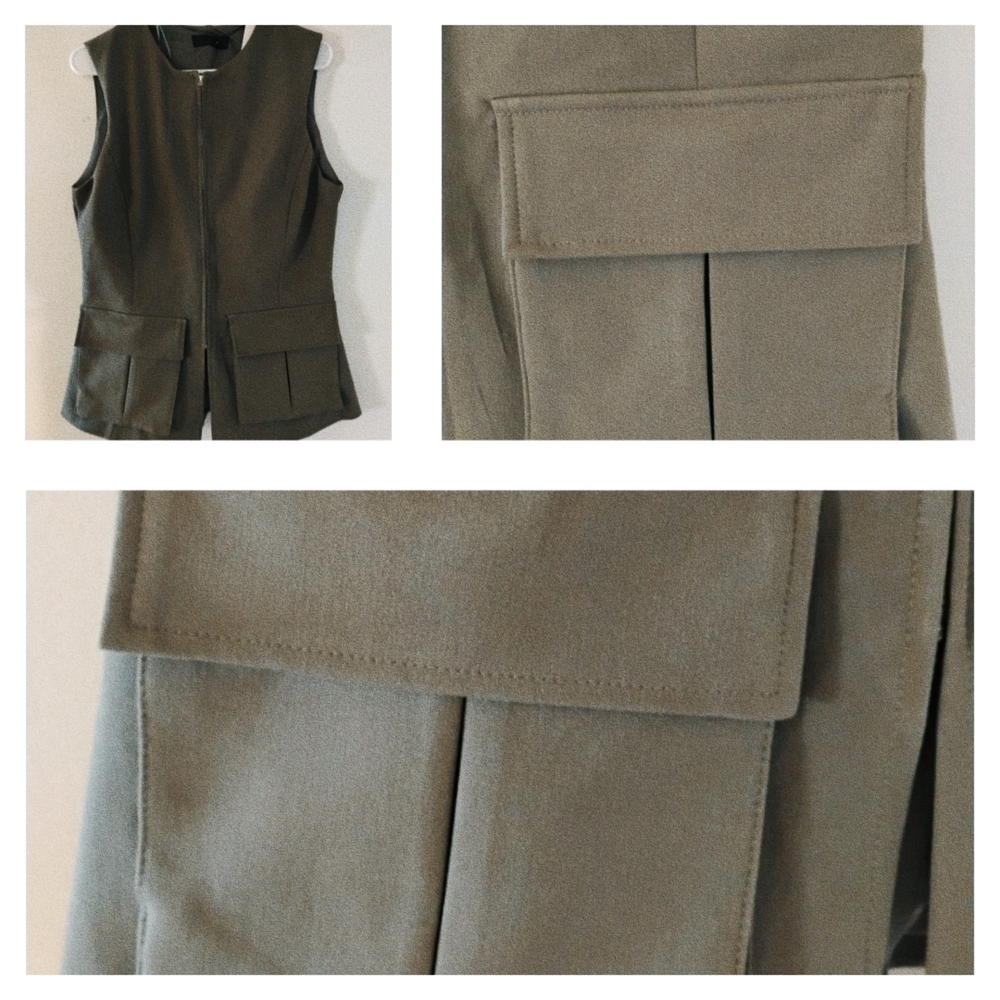 Zara Khaki Sleeveless Vest